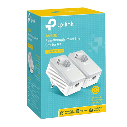 Powerline | Kit 2 Adap TP-Link 600Mbps RJ45 C/tomada